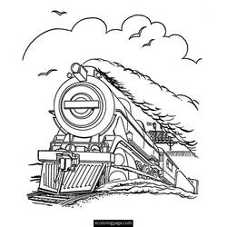 Раскраска: Поезд / Локомотив (транспорт) #135051 - Бесплатные раскраски для печати