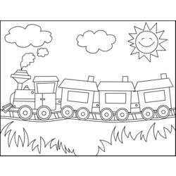 Раскраска: Поезд / Локомотив (транспорт) #135056 - Бесплатные раскраски для печати