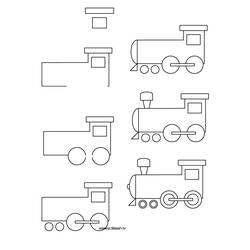 Раскраска: Поезд / Локомотив (транспорт) #135079 - Бесплатные раскраски для печати