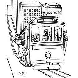 Раскраска: трамвай (транспорт) #145405 - Бесплатные раскраски для печати