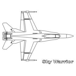 Раскраска: Военный самолет (транспорт) #141057 - Бесплатные раскраски для печати
