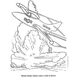Раскраска: Военный самолет (транспорт) #141064 - Бесплатные раскраски для печати