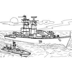 Раскраска: Военная лодка (транспорт) #138457 - Бесплатные раскраски для печати