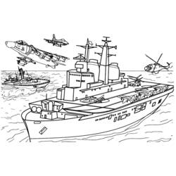 Раскраски: Военная лодка - Бесплатные раскраски для печати