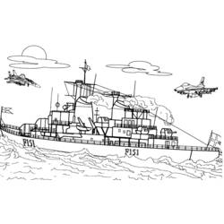 Раскраска: Военная лодка (транспорт) #138470 - Бесплатные раскраски для печати