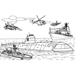 Раскраска: Военная лодка (транспорт) #138625 - Бесплатные раскраски для печати