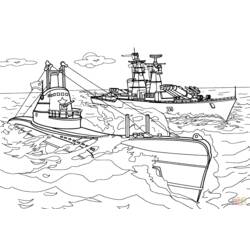 Раскраска: Военная лодка (транспорт) #138629 - Бесплатные раскраски для печати